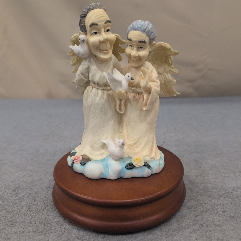 1996 Sansco Heritage House Angel Couple Music Box Oh What a Beautiful Morning